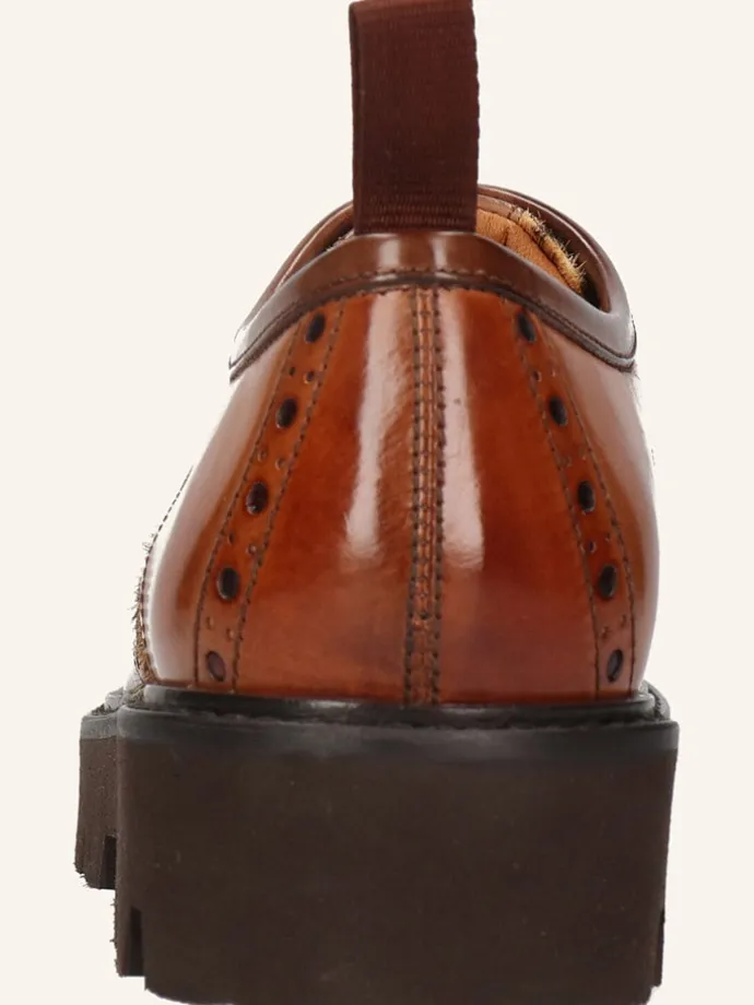 Leder-Schnürschuhe "Selina 84" in Hellbraun
