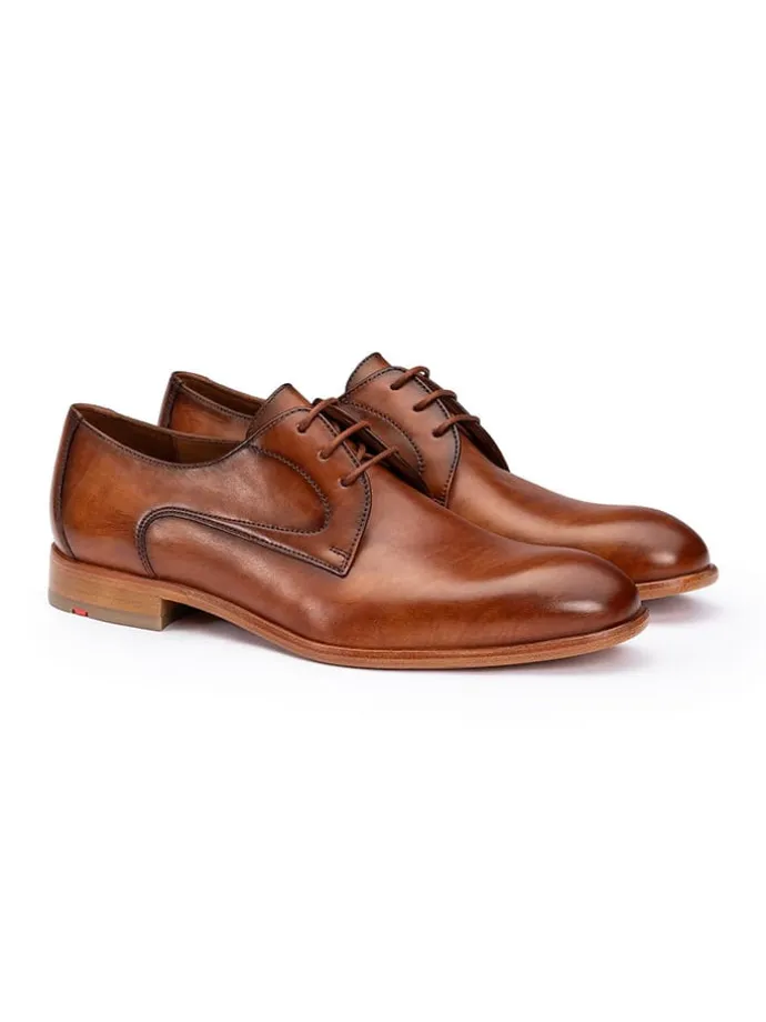 Leder-Schnürschuhe "Stanton" in Hellbraun