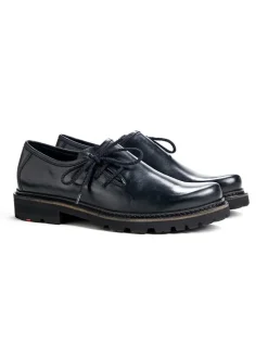 Leder-Schnürschuhe "Xaver" in Schwarz