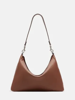 Leder-Schultertasche "Abigail" in Hellbraun - (B)32 x (H)24 x (T)13 cm