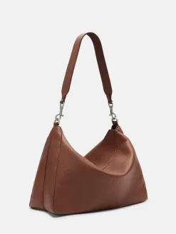 Leder-Schultertasche "Abigail" in Hellbraun - (B)32 x (H)24 x (T)13 cm
