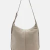Leder-Schultertasche "Demi" in Beige - (B)31 x (H)30 x (T)11 cm