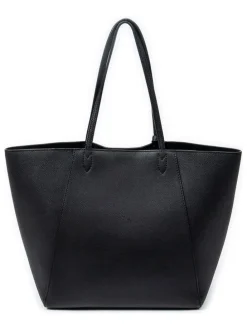 Leder-Schultertasche in Schwarz - (B)41 x (H)28 x (T)15 cm