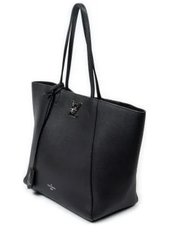 Leder-Schultertasche in Schwarz - (B)41 x (H)28 x (T)15 cm