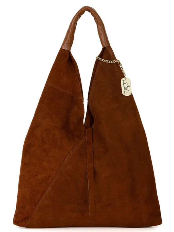Leder-Shopper "Eleonora" in Hellbraun - (B)40 x (H)31 x (T)2 cm