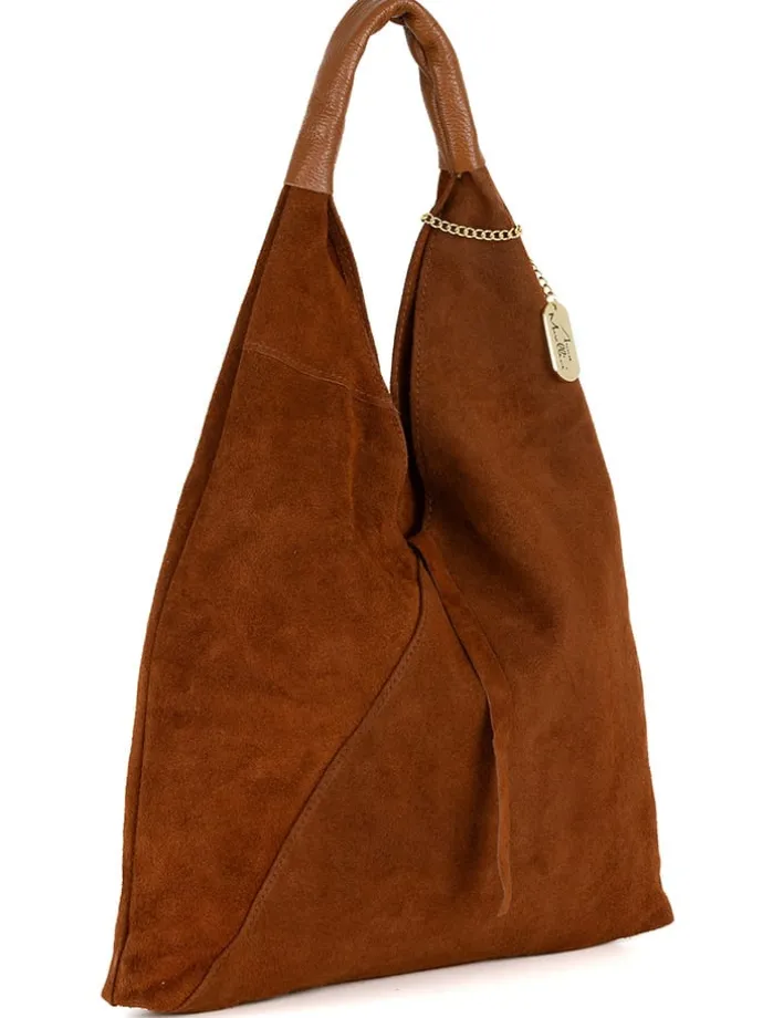 Leder-Shopper "Eleonora" in Hellbraun - (B)40 x (H)31 x (T)2 cm