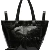 Leder-Shopper in Schwarz - (B)47 x (H)34 x (T)18 cm