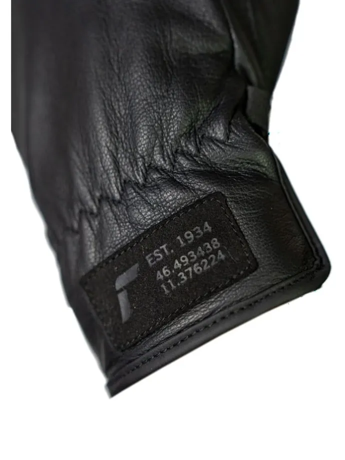 Leder-Ski-/ Snowboardfingerhandschuhe "Cooper" in Schwarz