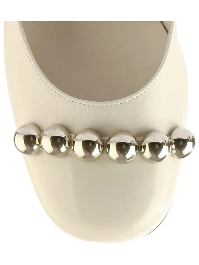 Leder-Slingpumps "Ashley" in Creme