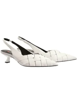 Leder-Slingpumps "Estelle" in Weiß