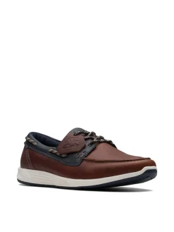 Leder-Slipper "ATL Sail Go" in Braun
