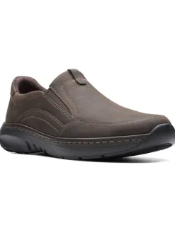 Leder-Slipper "ClarksPro Step" in Beige/ Grau