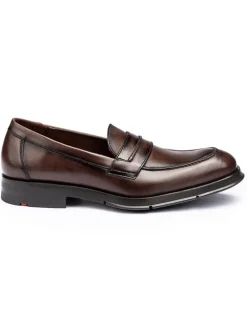 Leder-Slipper in Braun