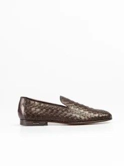 Leder-Slipper in Braun