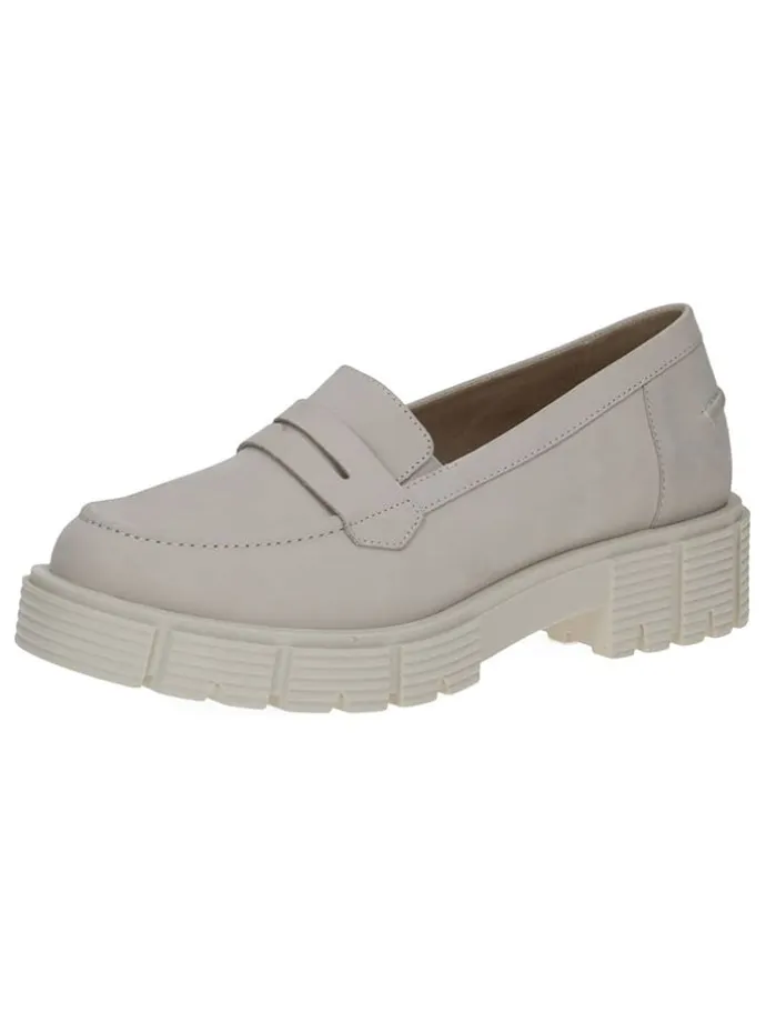 Leder-Slipper in Creme