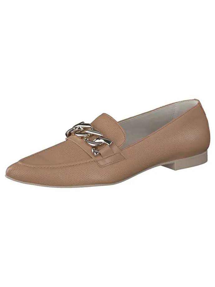 Leder-Slipper in Hellbraun