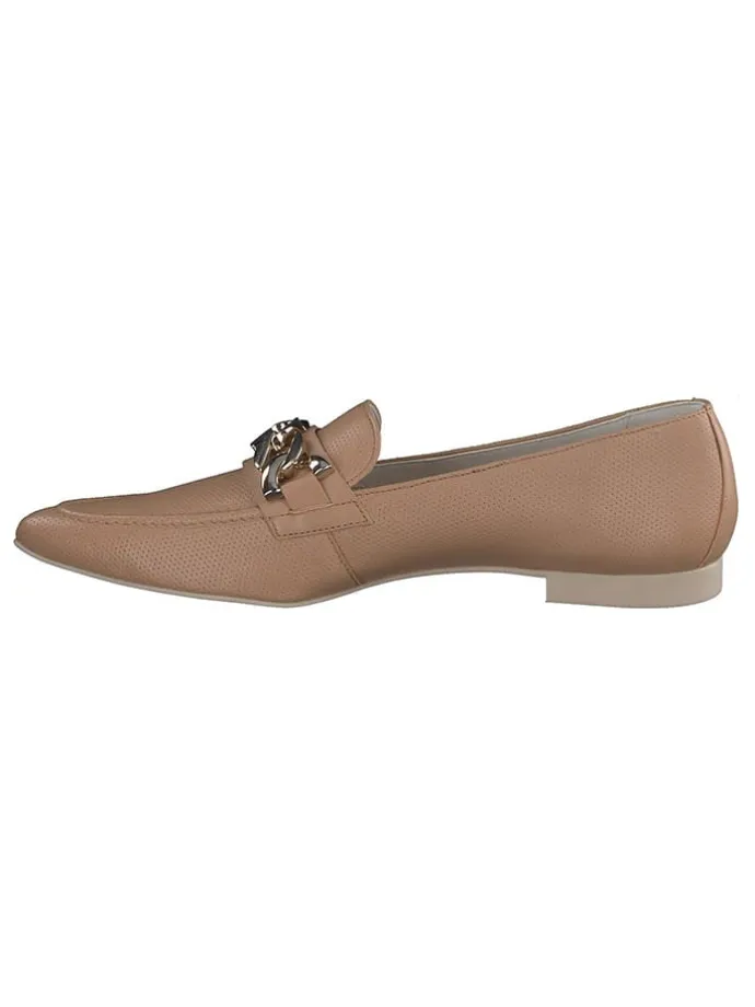 Leder-Slipper in Hellbraun
