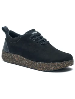 Leder-Slipper in Schwarz