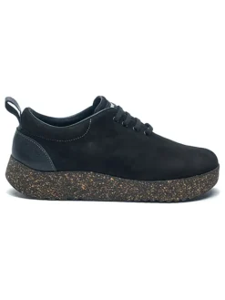 Leder-Slipper in Schwarz