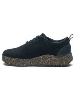 Leder-Slipper in Schwarz