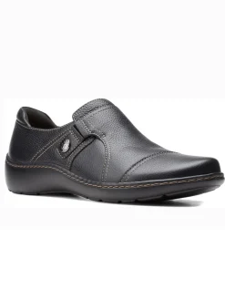 Leder-Slipper in Schwarz