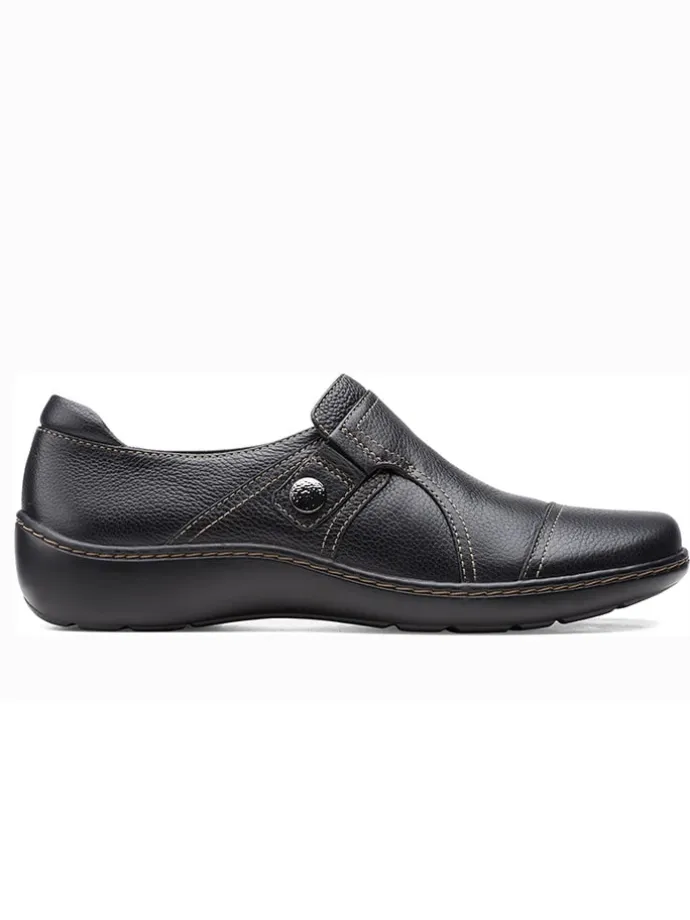 Leder-Slipper in Schwarz