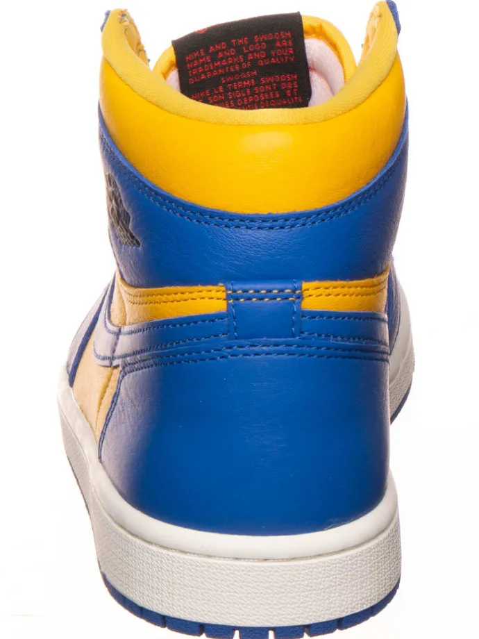 Leder-Sneaker ''1 Retro High'' in Gelb/ Blau