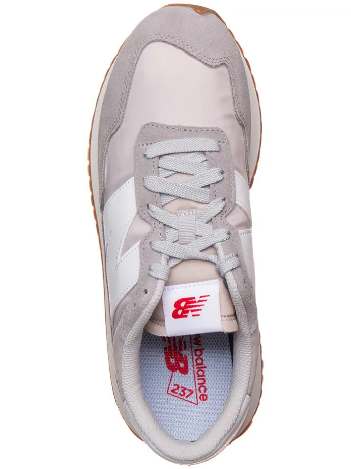 Leder-Sneakers "237" in Grau/ Beige