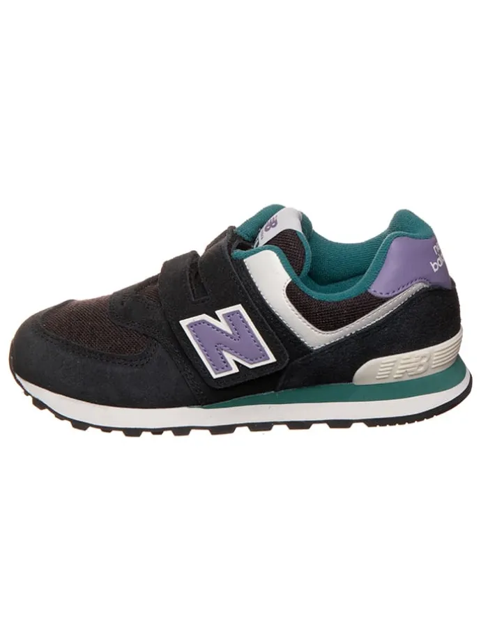 Leder-Sneakers "574" in Schwarz