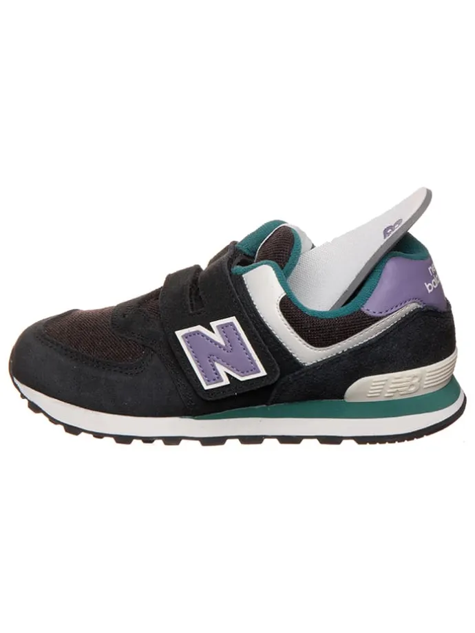 Leder-Sneakers "574" in Schwarz