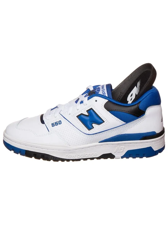Leder-Sneakers "550" in Weiß/ Blau