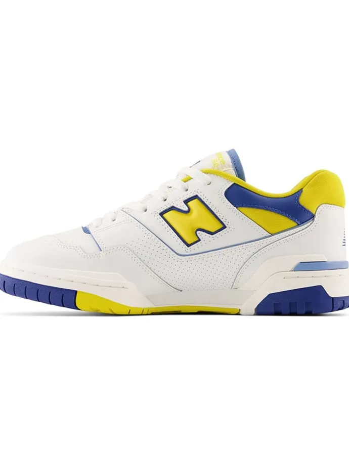 Leder-Sneakers "550" in Weiß/ Gelb