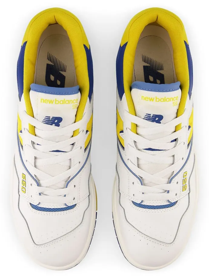 Leder-Sneakers "550" in Weiß/ Gelb