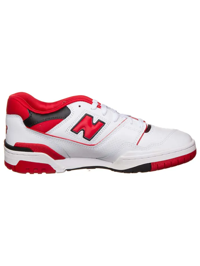 Leder-Sneakers "550" in Weiß/ Rot