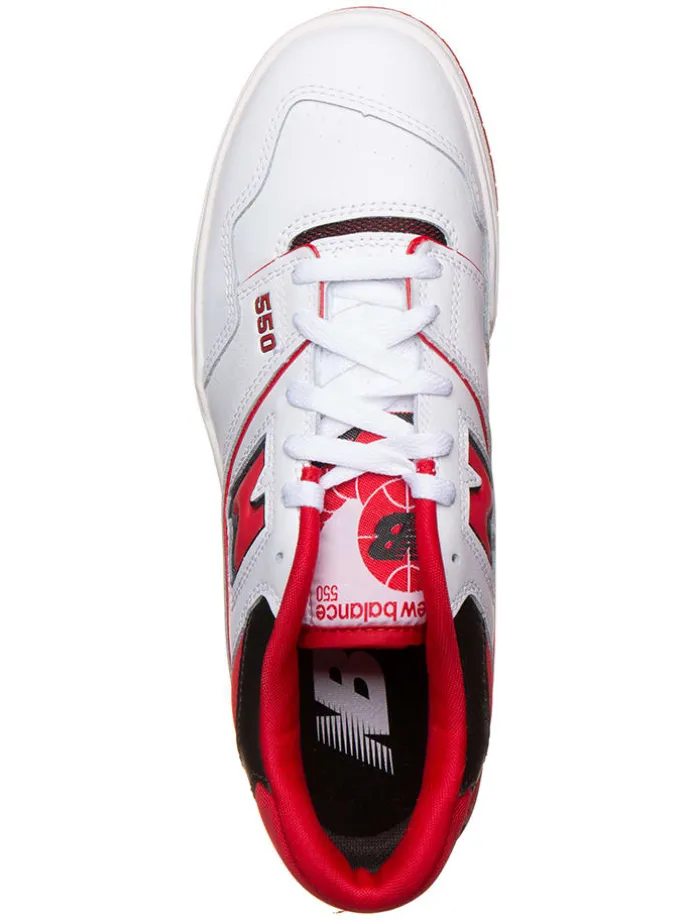 Leder-Sneakers "550" in Weiß/ Rot