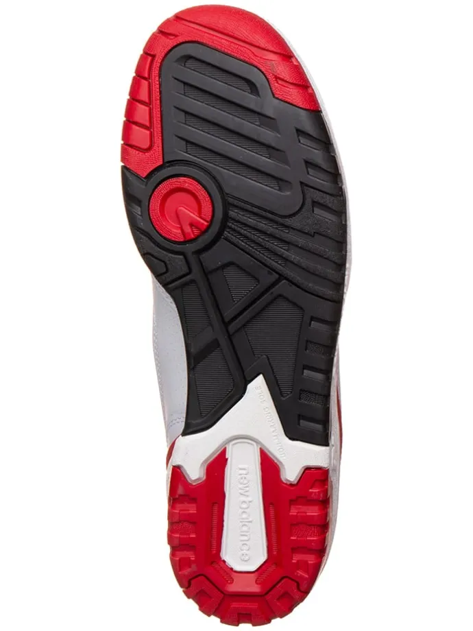 Leder-Sneakers "550" in Weiß/ Rot