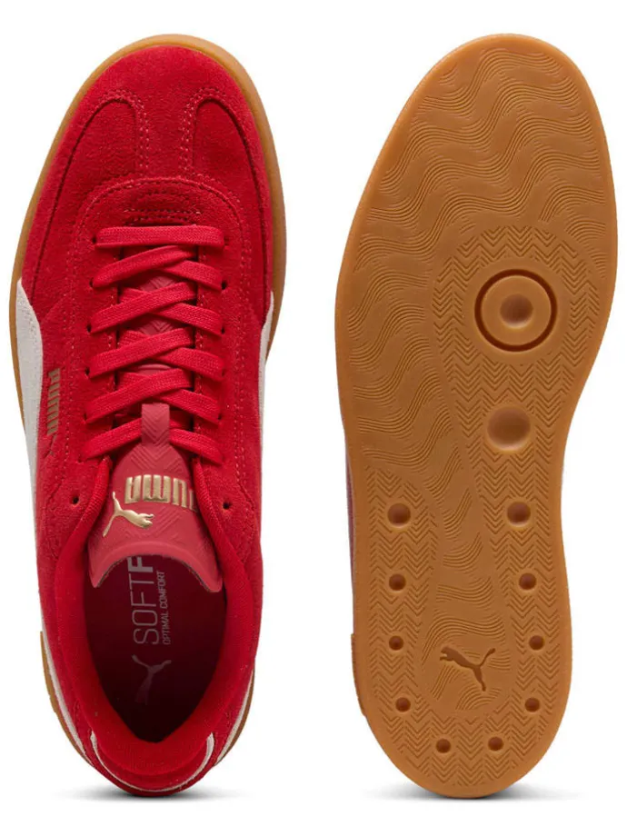 Leder-Sneakers "Club II Era" in Rot