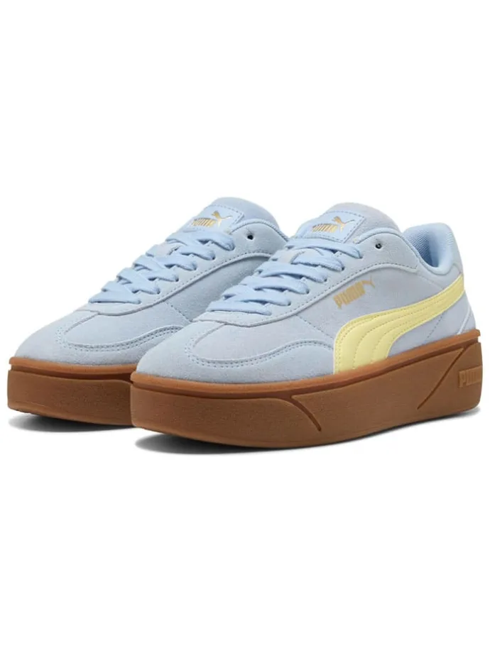 Leder-Sneakers "Club II Era" in Hellblau/ Gelb