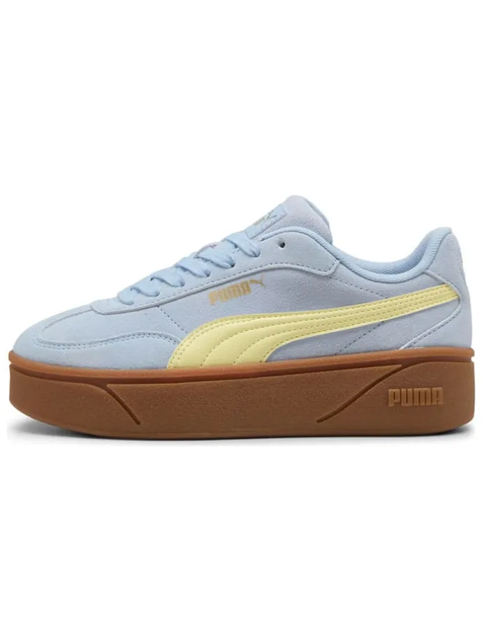 Leder-Sneakers "Club II Era" in Hellblau/ Gelb