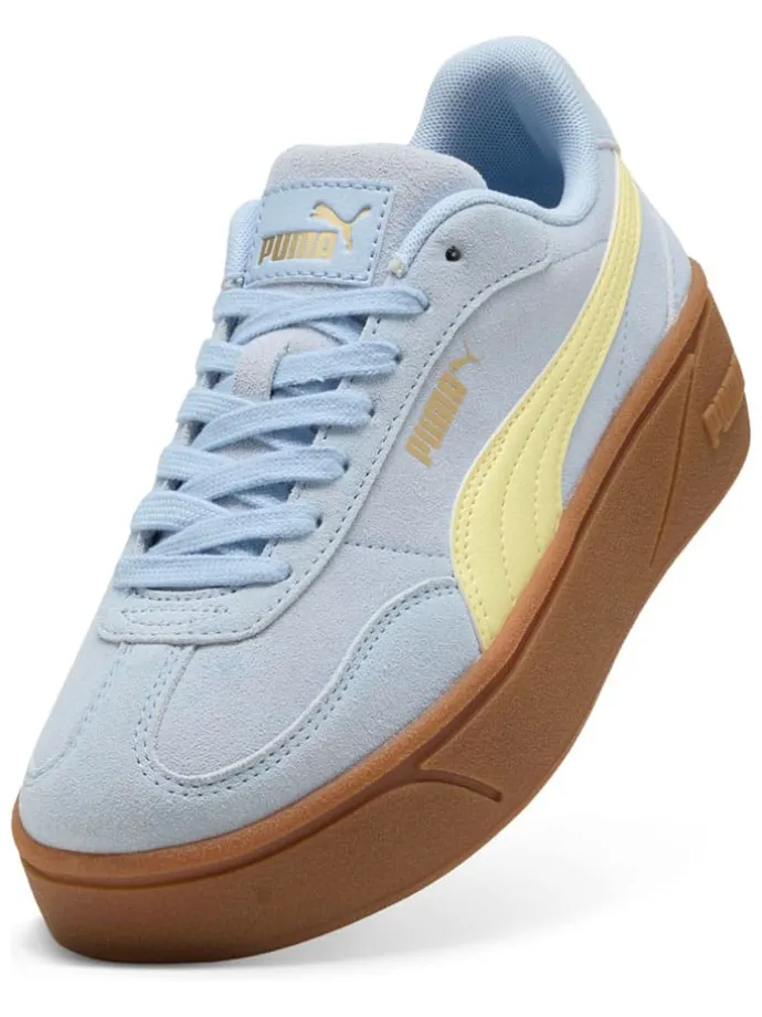 Leder-Sneakers "Club II Era" in Hellblau/ Gelb
