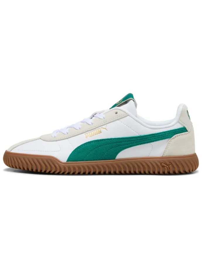 Leder-Sneakers "Club Kayzer" in Weiß/ Beige/ Grün