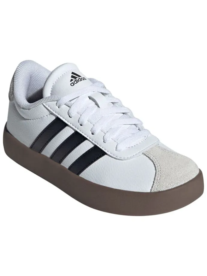 Leder-Sneakers "Court 3.0" in Weiß/ Schwarz