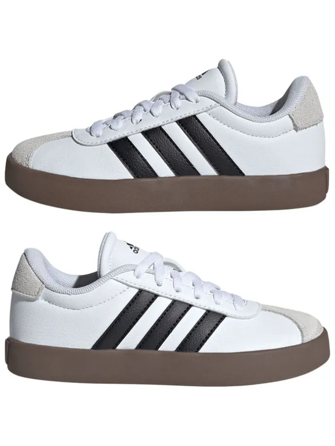 Leder-Sneakers "Court 3.0" in Weiß/ Schwarz