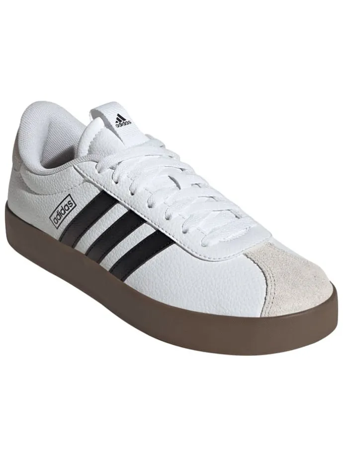 Leder-Sneakers "Court 3.0" in Weiß/ Schwarz