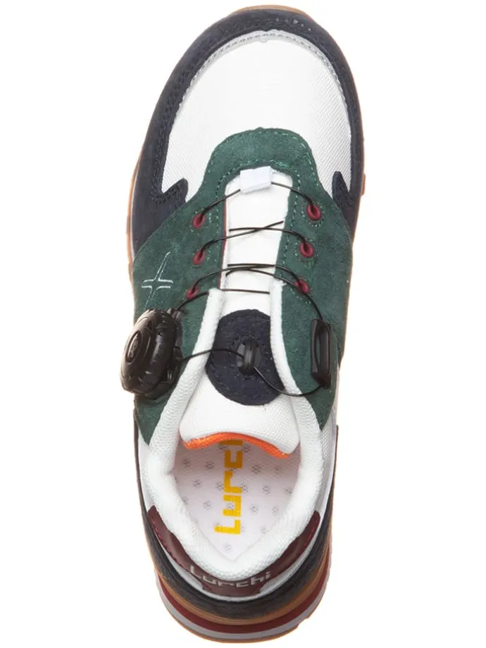 Leder-Sneakers "George" in Weiß/ Grün