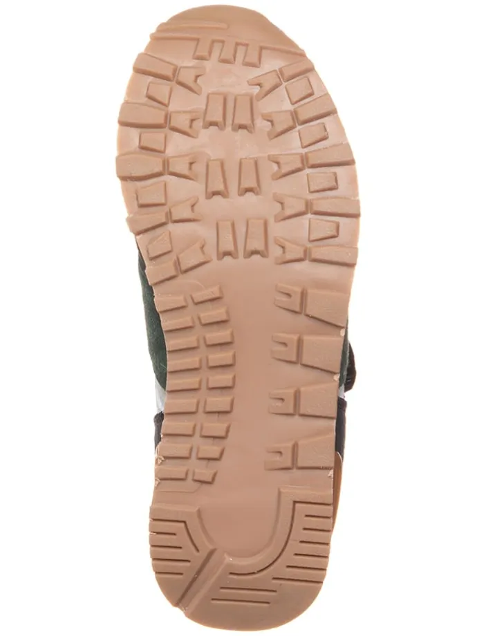 Leder-Sneakers "George" in Weiß/ Grün
