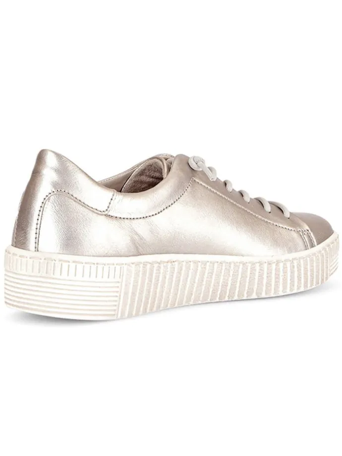 Leder-Sneakers in Beige