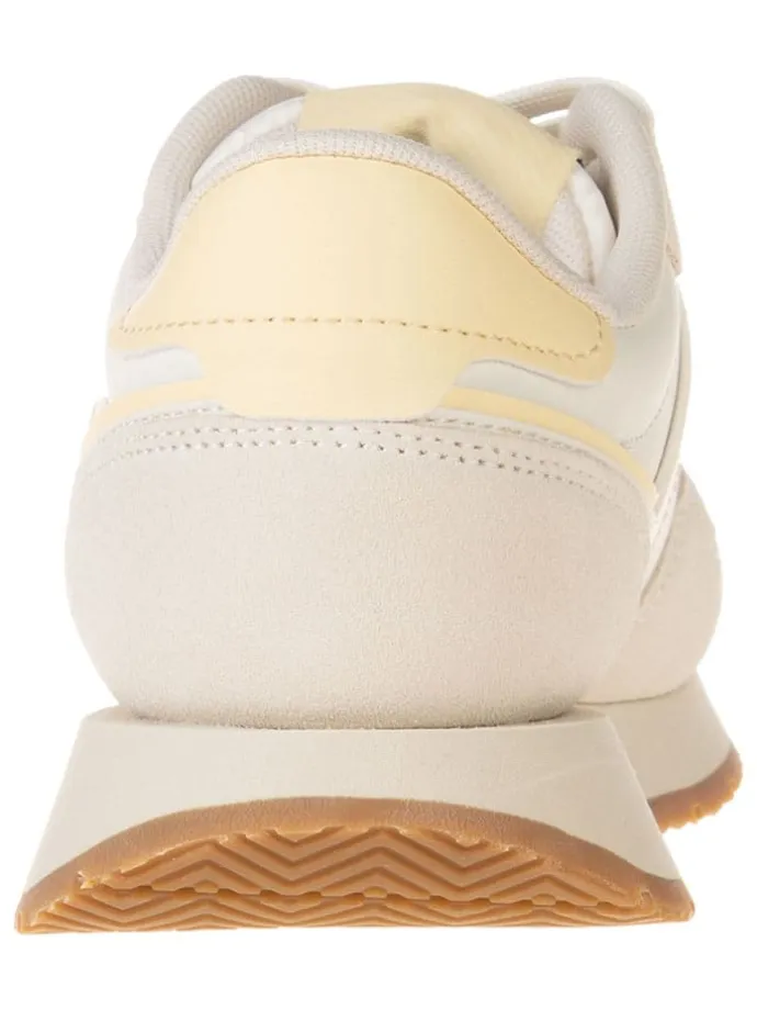 Leder-Sneakers in Beige/ Gelb
