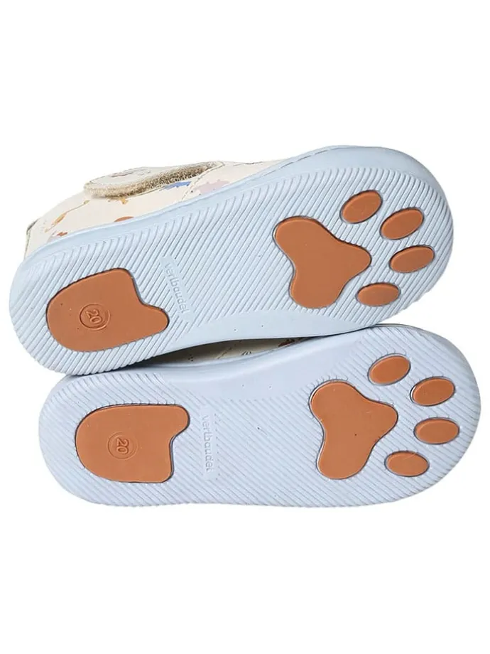 Leder-Sneakers in Creme