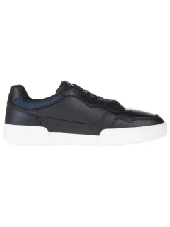Leder-Sneakers in Dunkelblau